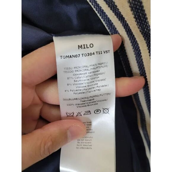 Tara Jarmon Milo Striped Cotton Jacket NWT 42 - Picture 8 of 11